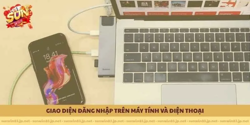Giao diện đăng nhập trên máy tính và điện thoại